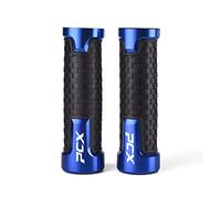Poignée Poignées De Guidon De Moto CNC Poignée De Propulseur À Main En Caoutchouc En Aluminium Pour PCX 125 PCX150 2018-2021 Accessoires couvre-guidon(Blue)