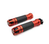 Poignée Poignées De Guidon De Moto Universelles 22 24 MM CNC Extrémités De Guidon Pour Suzuki GSF600 Bandit BURGMAN 400 GS500E GSX 250 550 RM85 couvre-guidon(Orange)
