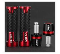 Poignée Poignées De Guidon Moto Accessoires POUR DUCATI Diavel Carbon 2011 2012 2013 2014 2015 2016 CARBONE Moto CNC Poignées De Guidon Extrémités Poignée Bar Cap Grip Bouchons D'extrémité(B red set)