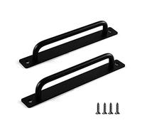 Poignee Portail Exterieur, 2 Pièces Poignée de Porte Coulissante Poignée de porte de Grange Poignée de Porte de Quincaillerie pour Porte de Placard D'armoire de Meubles(Noir, 7,08x1,41 x0,98 inch)