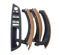 Poignée Porte Boîte Gants Pour BMW X5 X6 E70 E71 2007-2014 Ensemble 7 Pièces Poignée Traction Panneau Commutateur Fenêtre À Conduite Droite Avec Housse Cuir(Sattle Brown,LHD)