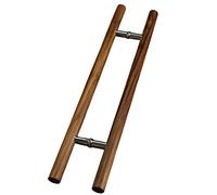 Poignée Porte en Bois Massif à Pousser et à Tirer - 60-150 cm Long, Style Antique Bureau, Grange, Cuisine, Porte en Verre/Bois, Double Face en Forme H/A/100 cm/39,4 po