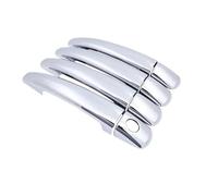 Poignée Porte extérieure Couvercle Poignée Porte Voiture pour Peugeot pour Partner Couvercle Protection Poignée Porte Extérieure Voiture Garniture Accessoires Voiture(1 Trou 4 pièces Argent)