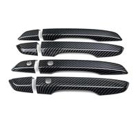 Poignée Porte Latérale Voiture Pour Civic 10th 2016-2019 LHD Chrome Poignée Porte Couvre Garniture Moulure Loquet Superposition Garniture Capuchon Protecteur Coupelle(Carbon)