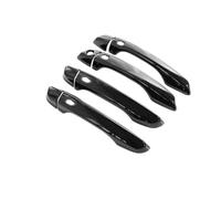 Poignée Porte Pour Citroën C4 B7 2010-2020 Avec Revêtement Fibre Carbone Noir Brillant Autocollant Chromé Extérieurs(Style 10)