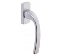 Vachette Set de Poignée de Fenêtre sur Bloc Platine MUZE - Indexage à 90° - Entraxe 43 mm - Fixation Invisible, Vis Comprises - Matériau Aluminium Résistant - Garantie 5 Ans - Finition Chrome Velours