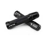 Poignée pour Hon&da VFR 400 750 800 800F FI/W1 VTEC 1200F 1200X Poignées De Guidon De Moto Poignées en Caoutchouc Antidérapantes Embouts De Guidon CNC Aluminium 7/8 "22mm(Noir)