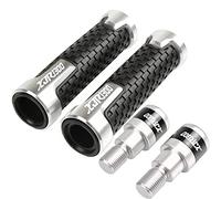Poignée pour Yama&ha XJR 1300 XJR1300 XJ-R 1999-2016 2015 Poignées De Guidon De Moto Poignées Antidérapantes Capuchon De Barre Extrémités Prise CNC Accessoires en Aluminium(Argent)