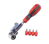 Poignée rotative d'angle compacte à 105 degrés avec poignée rotative rouge et noyau en métal durable. Tournevis d'angle léger