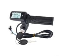Poignée rotative pour vélo électrique avec écran LED, 3 vitesses, 24-72 V pour trottinette électrique, tricycle, capteur Hall connecteur 6/8 broches, câble de 1,7 m noir (8 broches avec réglage de