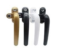 Poignée solide Fenêtre Sept caractères aluminium Fenêtre battante Poignée de fenêtre coulissante Poignée portes et des fenêtres, 2pcs(Grey,Left)