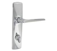 Poignée sur plaque chromé - Bec de cane - Riv Junior - Vachette