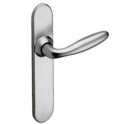 Poignée sur plaque chromé velours - Bec de cane - Opera - Vachette
