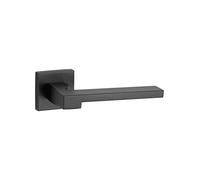 THIRARD Poignée sur Rosace Ginevra Noir Mat pour Portes Intérieures - Béquilles Alliage - Vis de Fixation Invisibles - Carré Acier 7MM - Ressort de Rappel