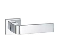 Poignée sur Rosace Monza Chrome Brillant pour Portes Intérieures - Béquilles Alliage - Vis de Fixation Invisibles - Carré Acier 7MM - Ressort de Rappel - THIRARD
