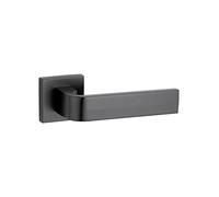 THIRARD Poignée sur Rosace Monza Noir Mat pour Portes Intérieures - Béquilles Alliage - Vis de Fixation Invisibles - Carré Acier 7MM - Ressort de Rappel