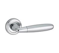 THIRARD Poignée sur Rosace Solis Chrome Satiné pour Portes Intérieures - Béquilles Alliage - Vis de Fixation Invisibles - Carré Acier 7MM - Ressort de Rappel