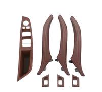 Poignée Traction Pour Panneau D'accoudoir Porte Intérieure Avec Couvercle Extérieur En Cuir LHD Pour Série 5 F10 F11 F18 520 523 525 528 530 535 Poignée Traction Porte Intérieure(Red Brown Set)