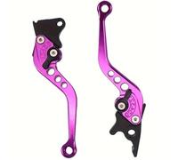 Poignée universelle de frein d'embrayage de moto, levier de tambour réglable en alliage CNC, klaxon de tige de traction à double disque Cylindre de Frein Arrière(Purple Brake Handle)