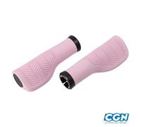 POIGNEE VELO HERRMANS NUCORE 130MM TOWN WAVE ERGONOMIQUE LOCK ON ROSE (PR) -