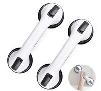 Poignée Ventouse Extrêmement Forte, Barre d'Appui à Ventouse 30cm | 2 Pièces pour Salle de Bain & Douche | Support Sûr pour Cuisine, Verre, Mur Lisse | Accessoire Sénior - Noir