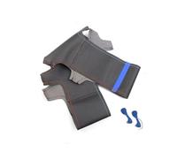 Poignée Volant Housse de Volant Voiture tressée à la Main en PU perforé Noir pour série 3 5 pour E46 E39 M3 M5 Ligne Rouge Bleue Bande