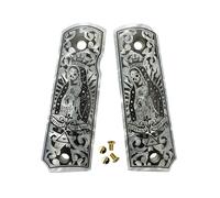 Poignées 1911 taille standard, perle blanche avec la Santa Muerte, compatibles Colt, Kimber, Springfield, Remington, Rock Island, Government Commander la Santa Muerte