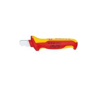 Knipex Couteau à dénuder 98 53 03 – pour câbles ronds 170 mm, lame fixe à crochet, poignées plastique