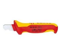 Knipex Couteau à dénuder 98 53 03 – pour câbles ronds 170 mm, lame fixe à crochet, poignées plastique
