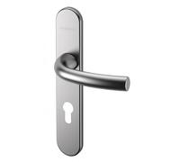 Poignées béquille et à tirage pour porte palières -Arcade -argent - clé I NORMBAU