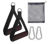 Poignées câbles gym - Ensemble cortension, accessoires tendeur, 2 remplacement d'exercices Attachements, poignée d'équipement, boucle porte, sac rangement, couvercle du pied, accessoires d'entraîn