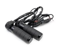 Poignées chauffantes Koso Titan-X, Interrupteur intégré, Compatible Harley | Choix temp., 5 zones, interrupteur LED 5 couleurs, arrêt auto, aluminium, grip souple, noir, OEM AX068K10