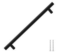 vidaXL Poignées d'armoire en T Lot de 5 Noir Acier 192 mm 155368