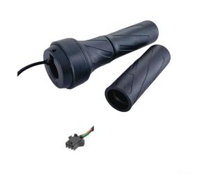 Poignées d'accélérateur pour vélos électriques avec connecteur SM à 3 broches de 2,8 mm compatible avec la plupart des contrôleurs de vélo électrique et guidon de 22,2 mm (SM femelle)