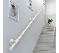 Poignées d'appui extérieures pour rampes d'escalier et ils - Kit de support de rampe d'escalier blanc de 5,8 m, montage mural, décoration d'intérieur durable pour la sécurité et l'accessibilité