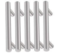 Poignées d'armoire argentées de 4 pouces, 5 pièces, poignées de tiroir modernes et robustes en acier inoxydable pour meubles cuisine, salle bain et bureau