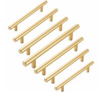 Poignées D'armoire Dorée,Poignée De Tiroir En Alliage D'aluminium,Poignee De Meuble Cuisine De 96/128/160/192/224/256/320mm,Poignées De Placard En T,Faciles À Installer,Quantities:10-holecenters:192mm