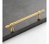 Poignées D'Armoire,Poignées Meuble Cuisine Laiton Massif Poignée Porte Garde Robe Bouton Tiroirs Commode Pour Cuisine Placard Tiroir Meuble 1Pcs (160mm(6.2in))