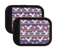 Poignées de bagage avec aigles blancs et rayures rouges et bleues pour valises, 15 x 10,9 cm, White Eagles Rouge Bleu Rayures, one sizex2