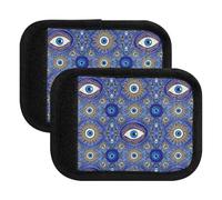 Poignées de bagage ornées de yeux bleus dorés mystiques pour valises, 15 x 10,9 cm, Yeux bleus dorés ornés de mystiques 1, Set of 2
