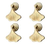 Poignées de bouton en forme de feuille de Ginkgo, 12 pièces poignée de traction pendante en forme de goutte dorée, poignée de tiroir monotrou for armoire, placard, placard (Color : Gold, Size : 4)