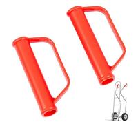 Poignées de Brouette,2 PCS Poignées de Rechange Sécurité 25 mm pour Brouette Diable Gerbeur et Chariot Poignées de Poussée en Bois avec Protection Anti-Choc Rouge