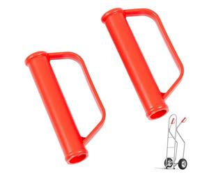 Poignées de Brouette,2 PCS Poignées de Rechange Sécurité 25 mm pour Brouette Diable Gerbeur et Chariot Poignées de Poussée en Bois avec Protection Anti-Choc Rouge