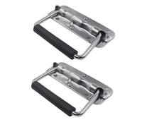 Poignées de Caisse Pliantes,2 Pièces Poignée à Ressort Poignée Pliante Métal Poignée Pliante Métal Argenté Poignée à Ressort de Boîte à Outils pour caisses, Boîtes à Outils, Portes, Bacs de Rangement