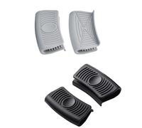 Poignées de Casserole en Silicone, 2 Paires Support de Poignée Chaude Poignée D'assistance en Silicone Couvercles de Poêle Chaude Manchon de Support de Casserole pour Plaques de Four Poêles Noir Gris