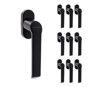 Poignées de fenêtre SCHÜCO noires | en lot de 10 | Optique de haute qualité - la qualité du fabricant de marque peut être utilisée pour tous les systèmes de fenêtres