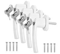 Poignées de Fenêtre Verrouillable, 4 Pièces Poignées de Portes Verrouillable avec Clés Universelles 35 mm, Poignee de Porte Exterieur Sécurisée, pour Fenêtres et Portes de Balcon ou Terrasse Blanc