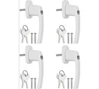 PoignéEs De FenêTre Verrouillables Poignée de fenêtre Universelle, 4 pièces, Verrouillage à clé, poignée Double vitrage verrouillable, Porte Balcon(Left Hand)