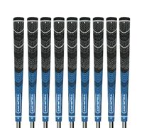 Poignées de golf Tour Fit Double composé Premium Demi-corde Poignées de golf standard de taille moyenne avec ruban de golf Lot de 1/3/6/9/13 (Standard, set noir/bleu de 9)