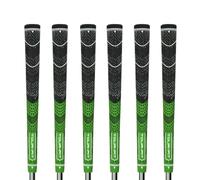 Poignées de golf Tour Fit Double composé Premium Demi-corde Poignées de golf standard de taille moyenne avec ruban de golf Lot de 1/3/6/9/13 (Standard, set de 6 noir/vert)